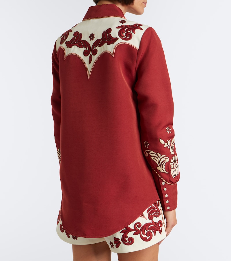 Duke embroidered wool-blend shirt