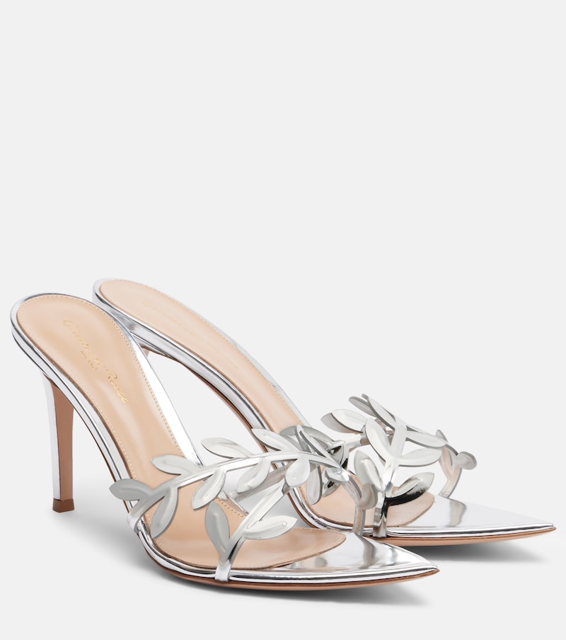 Flavia metallic leather mules