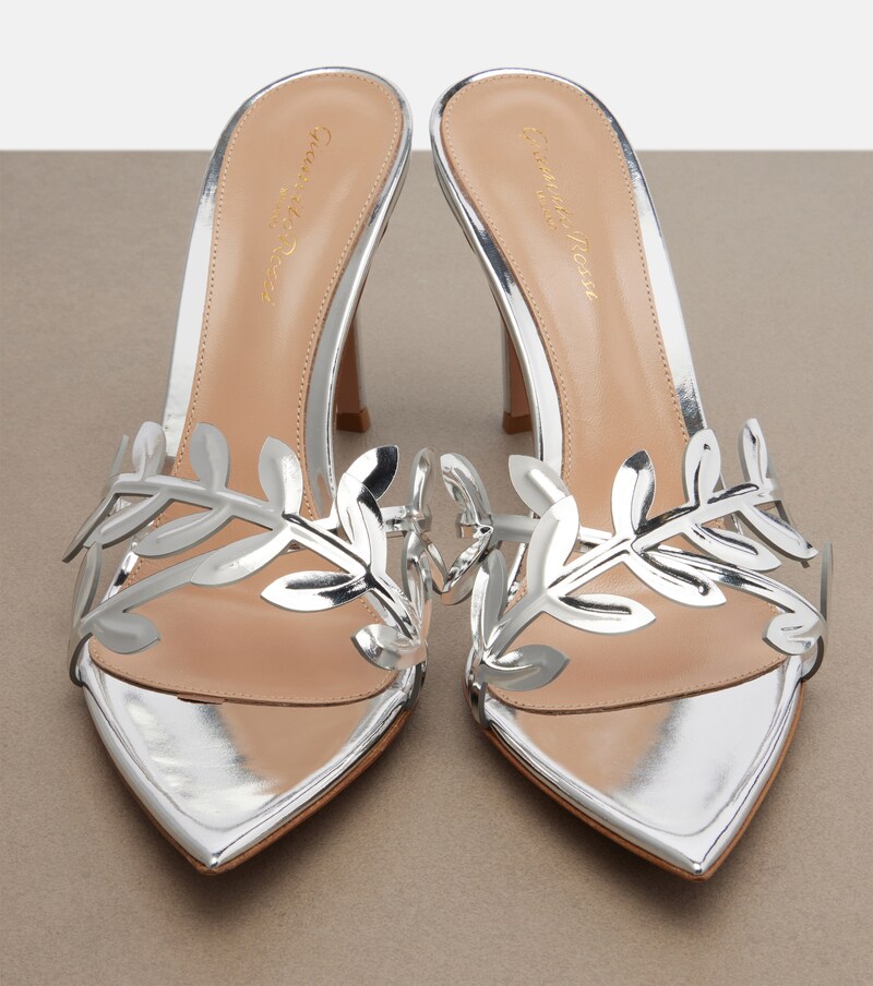 Flavia metallic leather mules