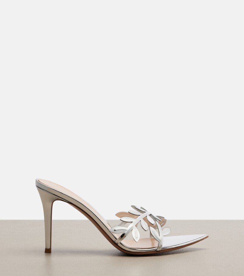 Flavia metallic leather mules