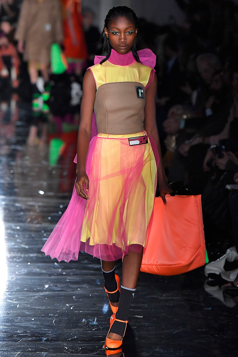 Minikleid aus Baumwolle mit Tüll | Prada