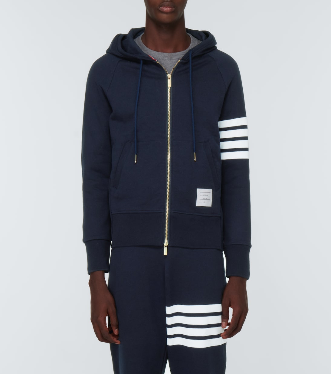 4-Bar zip-up hooded sweatshirt | Thom Browne