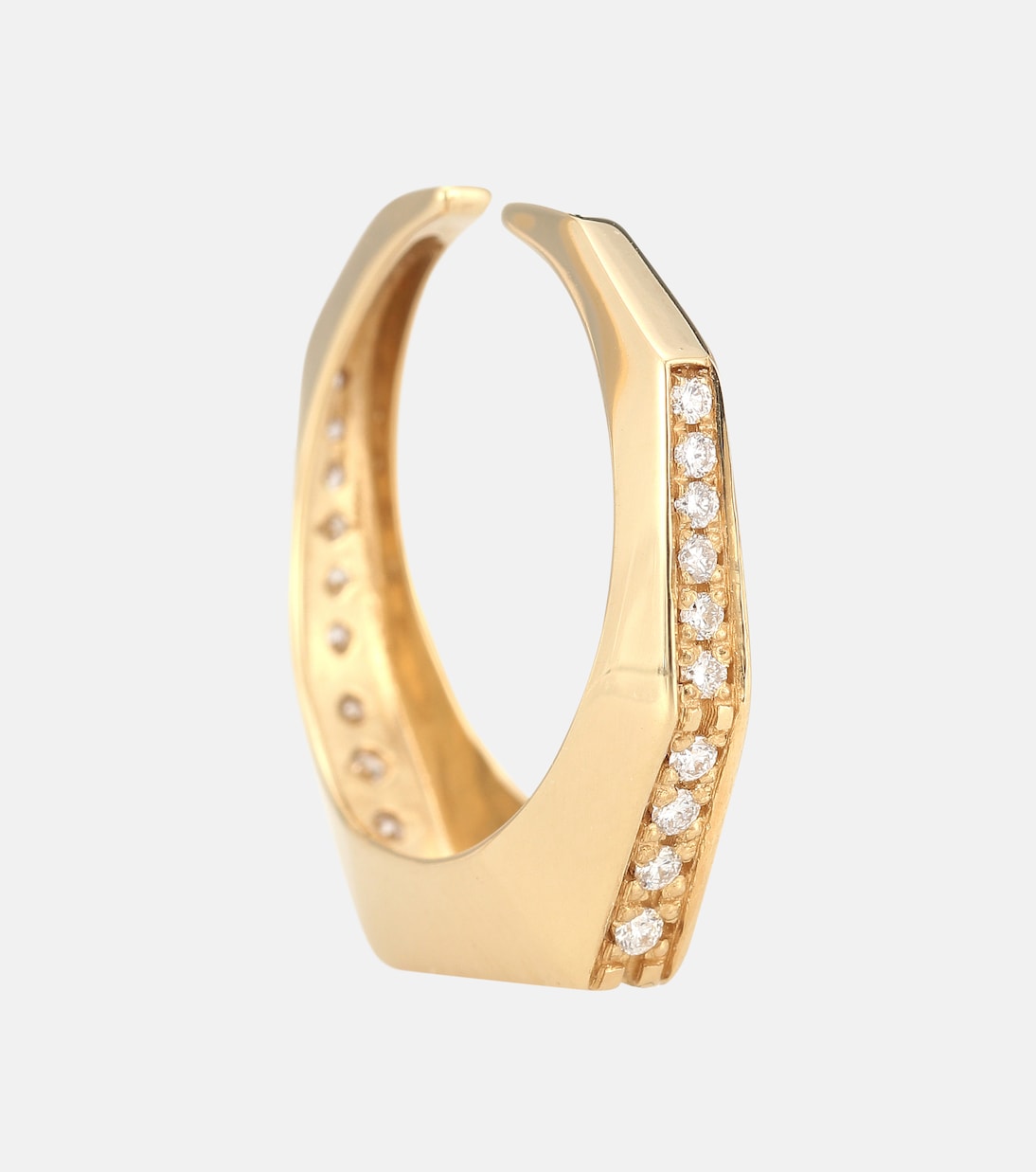 Boucle d'oreille unique Sabrina en or jaune 18 ct et diamants | Eéra