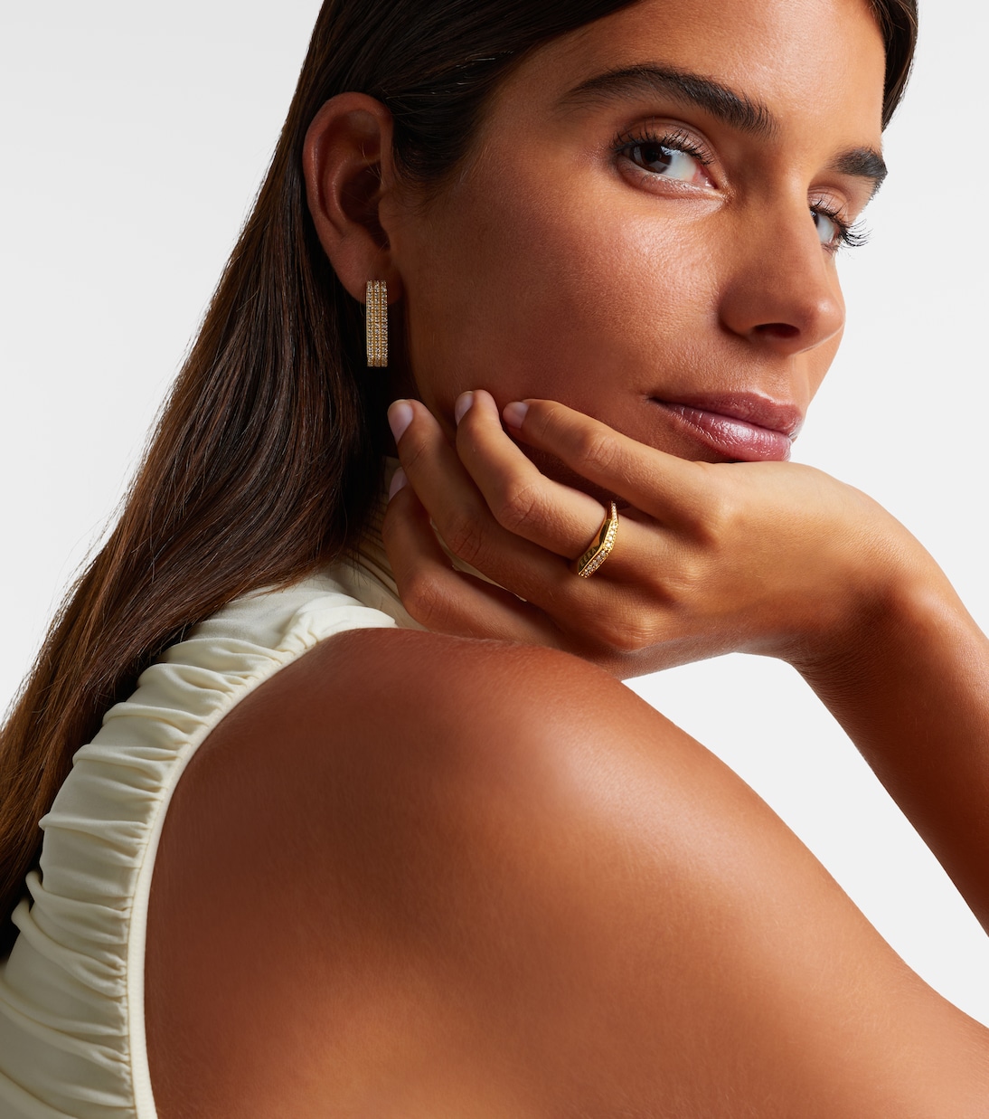 Ear cuff convertible Sabrina de oro amarillo de 18 ct con diamantes | Eéra