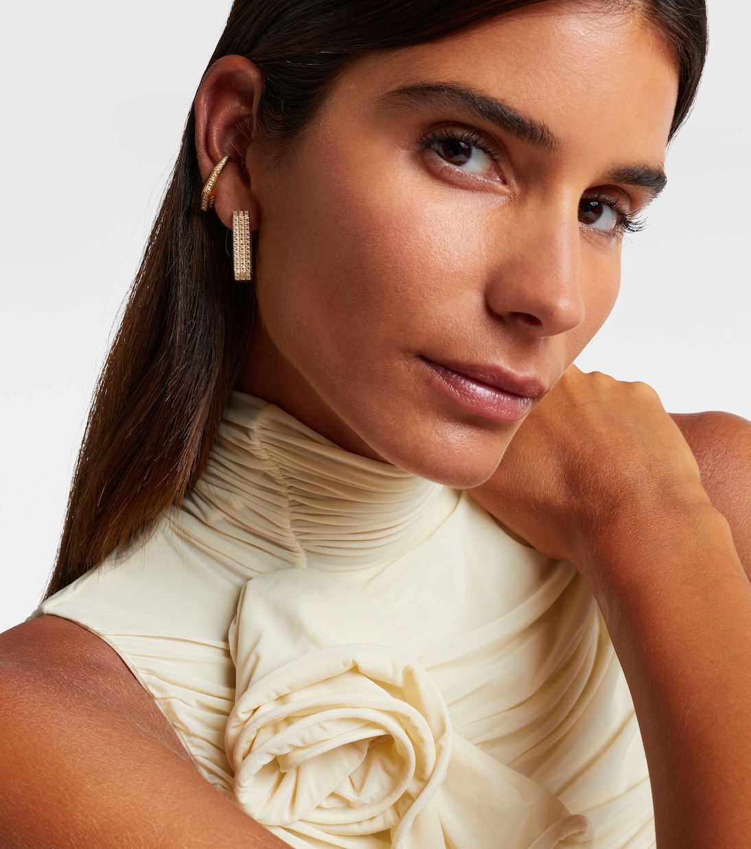 Ear cuff convertible Sabrina de oro amarillo de 18 ct con diamantes | Eéra
