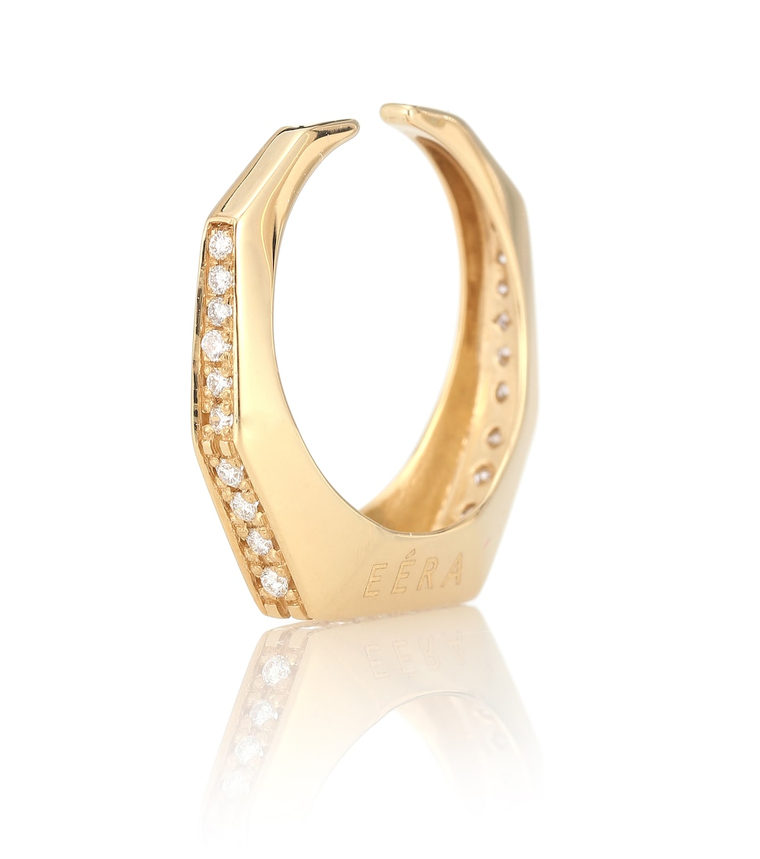 Boucle d'oreille unique Sabrina en or jaune 18 ct et diamants | Eéra