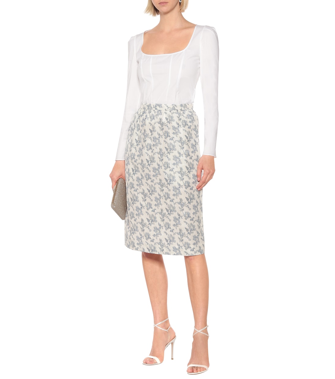 Quadratic cotton-blend midi skirt | Brock Collection