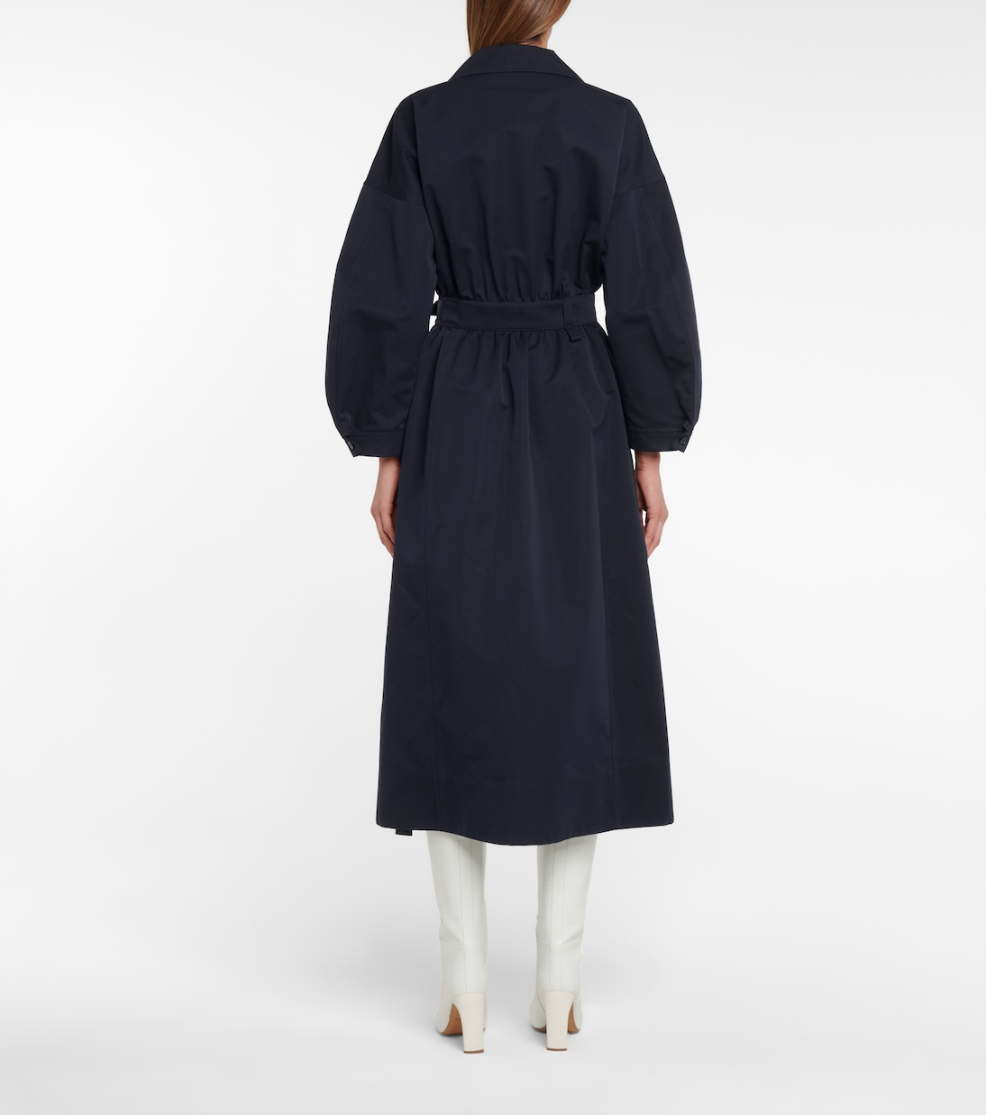 Belted cotton-blend midi dress | Jil Sander
