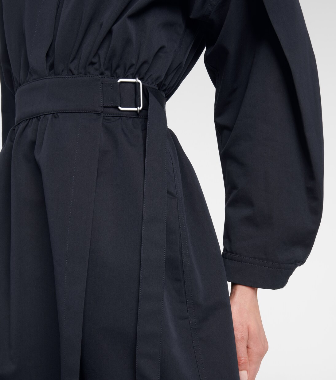Belted cotton-blend midi dress | Jil Sander