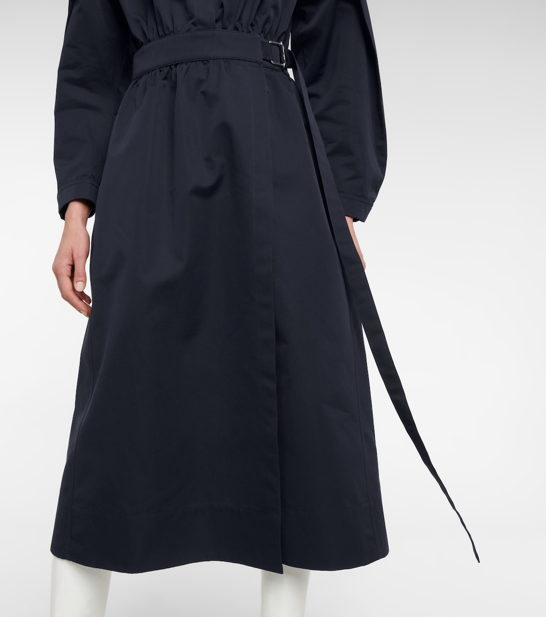 Belted cotton-blend midi dress | Jil Sander