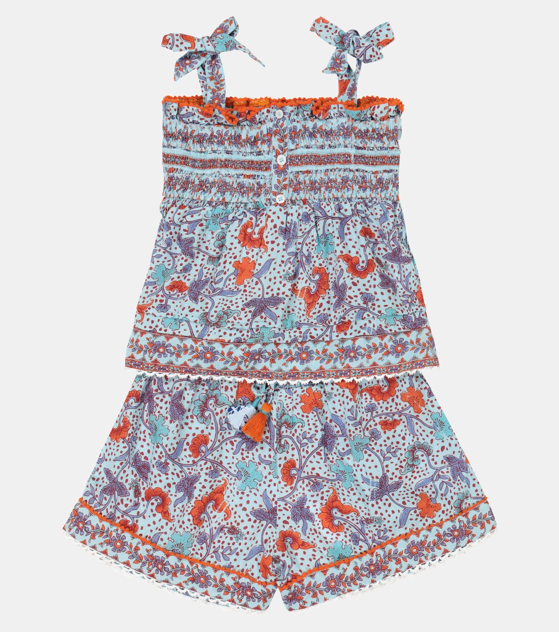 Top Cindy nido de abeja floral | Poupette St Barth Kids