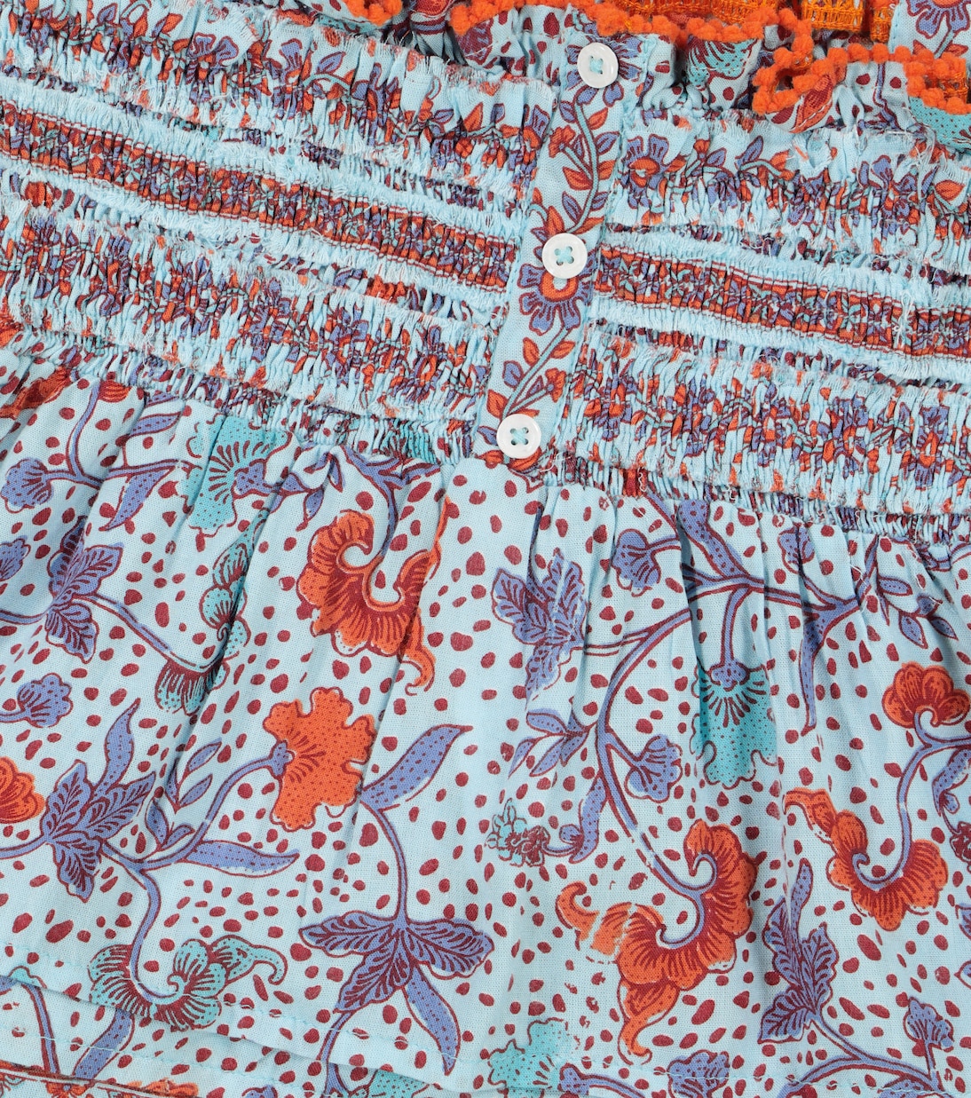 Top Cindy nido de abeja floral | Poupette St Barth Kids