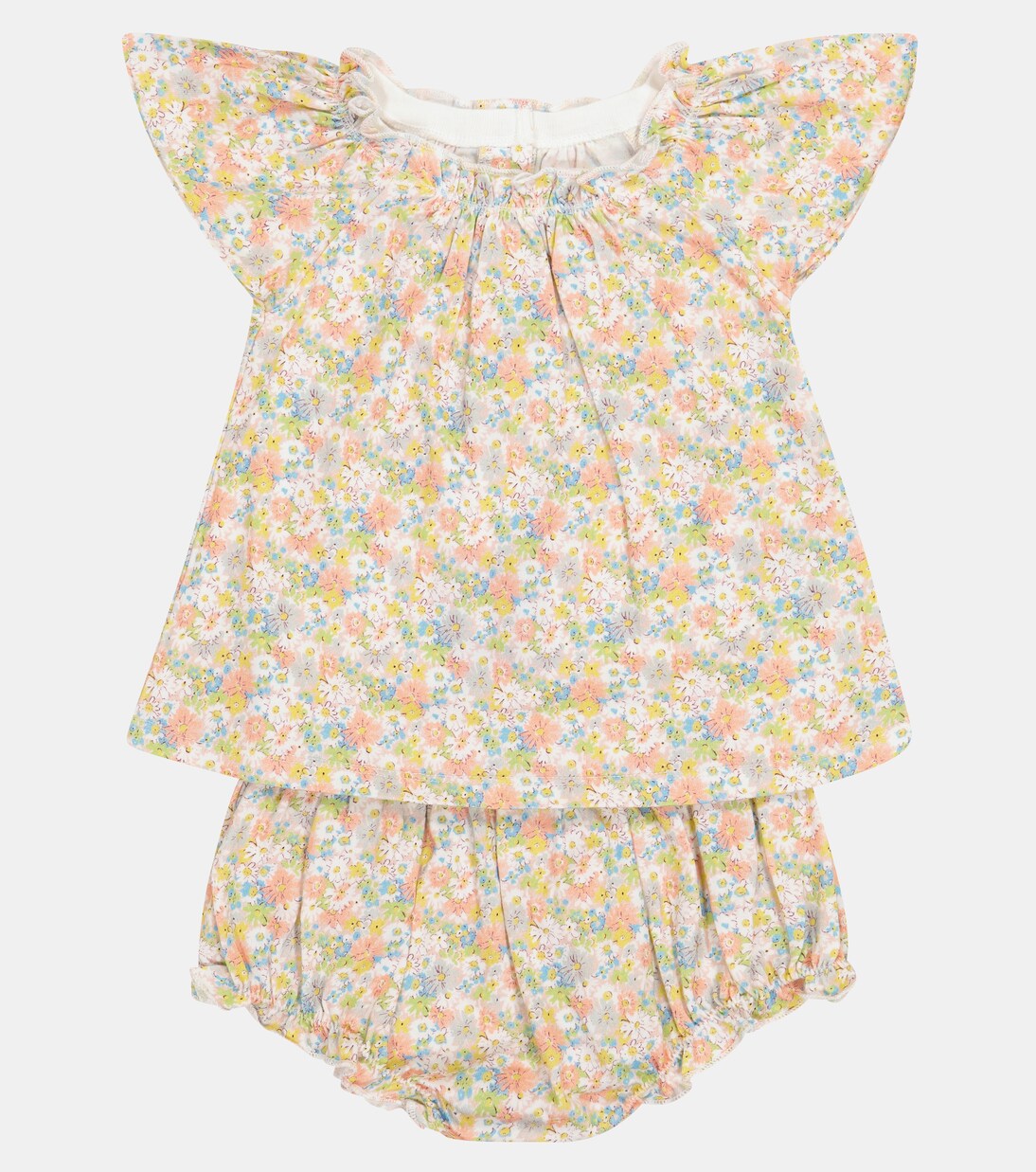 Baby Liberty floral cotton top and bloomers set | Bonpoint