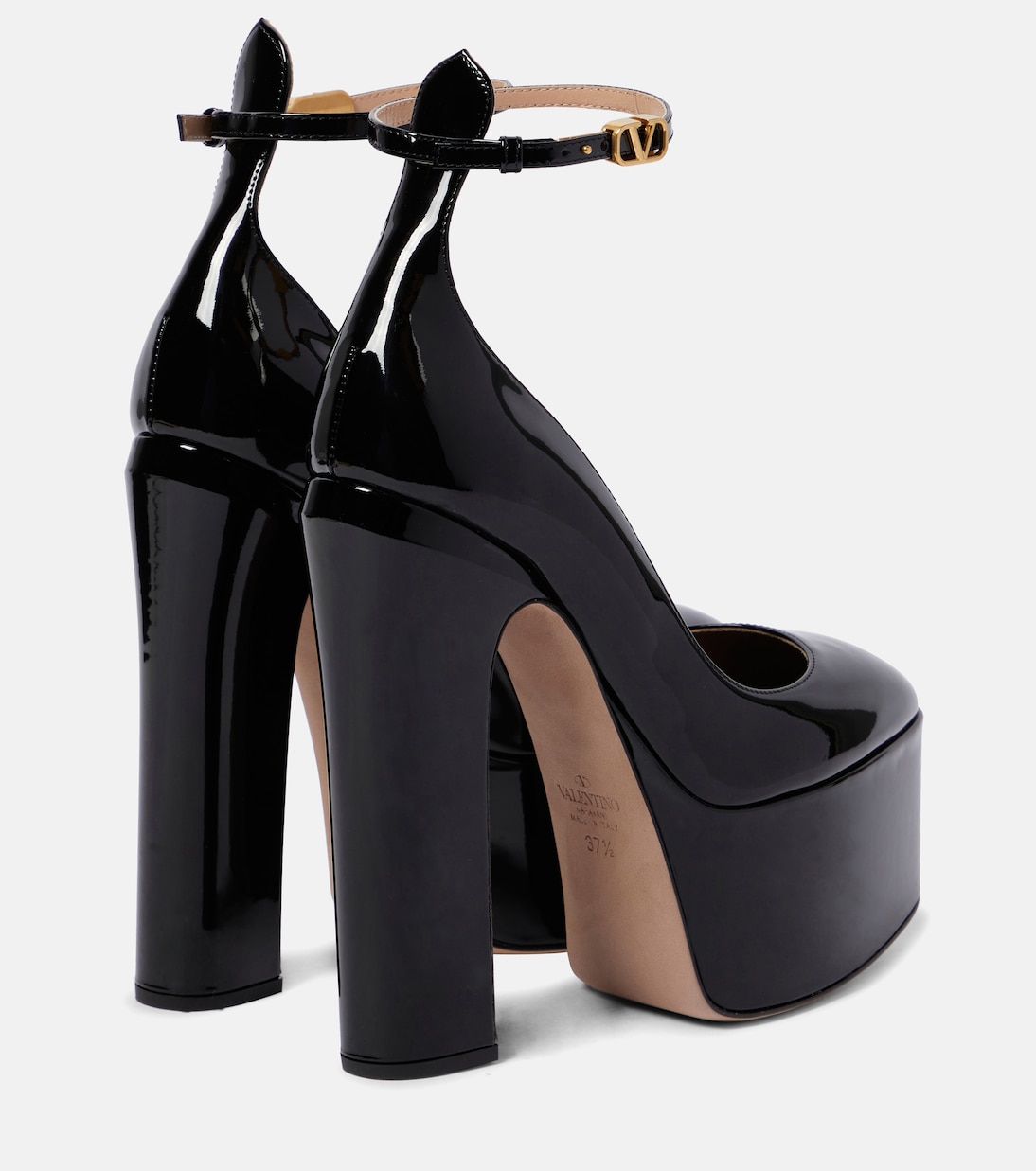 Escarpins Tan-Go 155 à plateau en cuir verni | Valentino Garavani