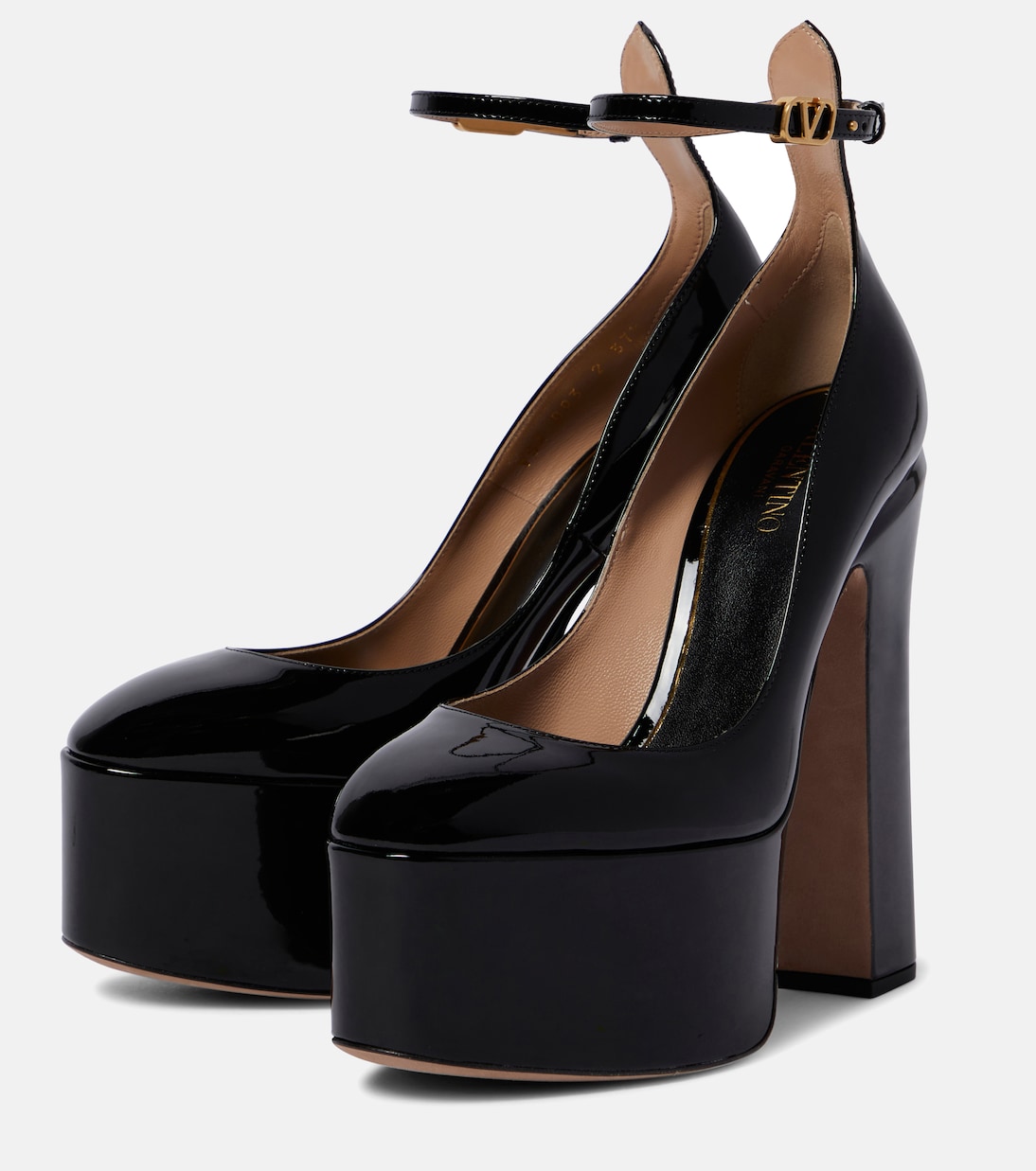Escarpins Tan-Go 155 à plateau en cuir verni | Valentino Garavani