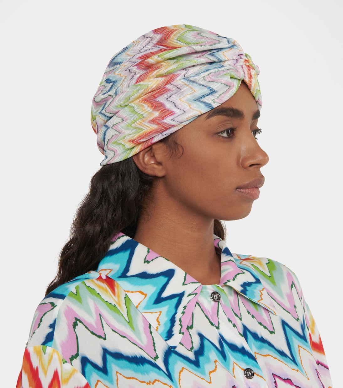 Fascia per capelli in cotone con stampa | Missoni Mare
