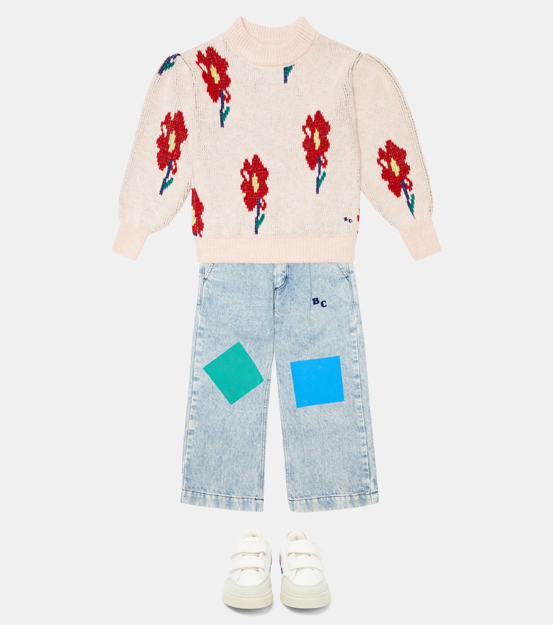 Jersey de punto intarsia floral | Bobo Choses