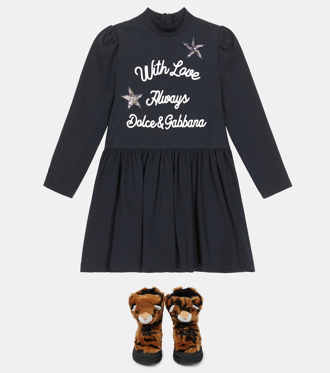 Leopard-print faux fur boots | Dolce&Gabbana Kids