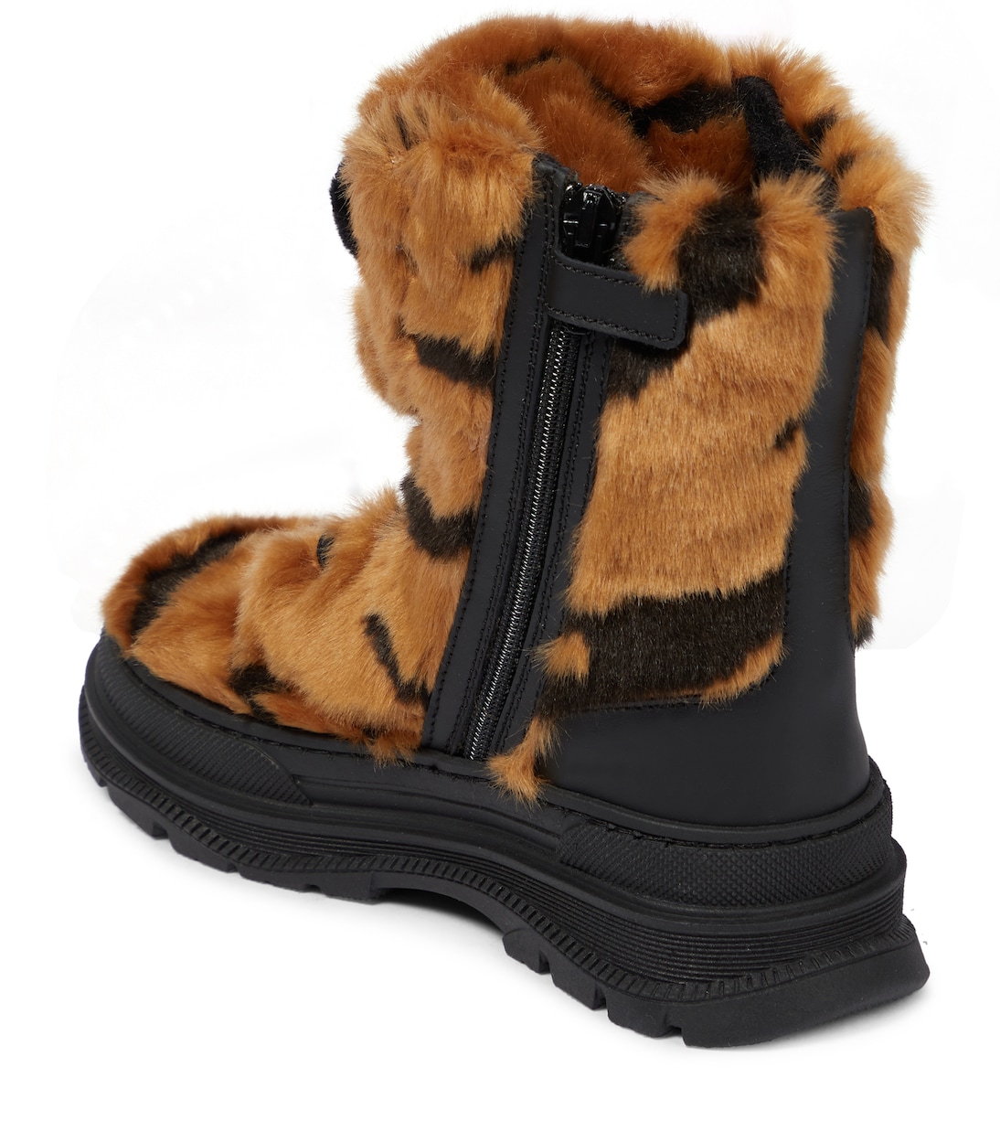 Leopard-print faux fur boots | Dolce&Gabbana Kids