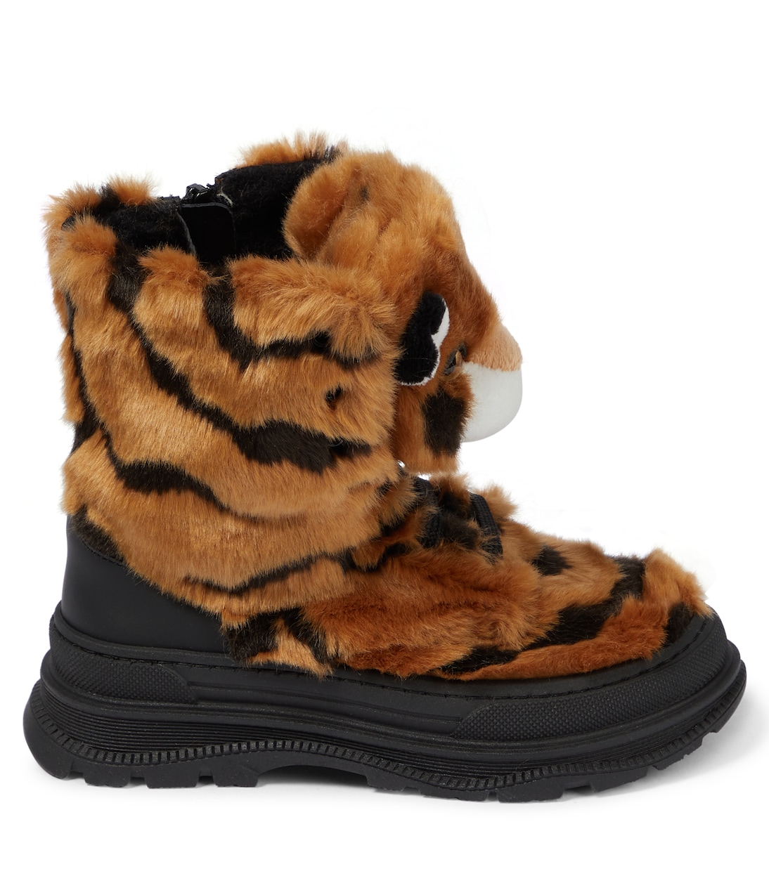 Leopard-print faux fur boots | Dolce&Gabbana Kids