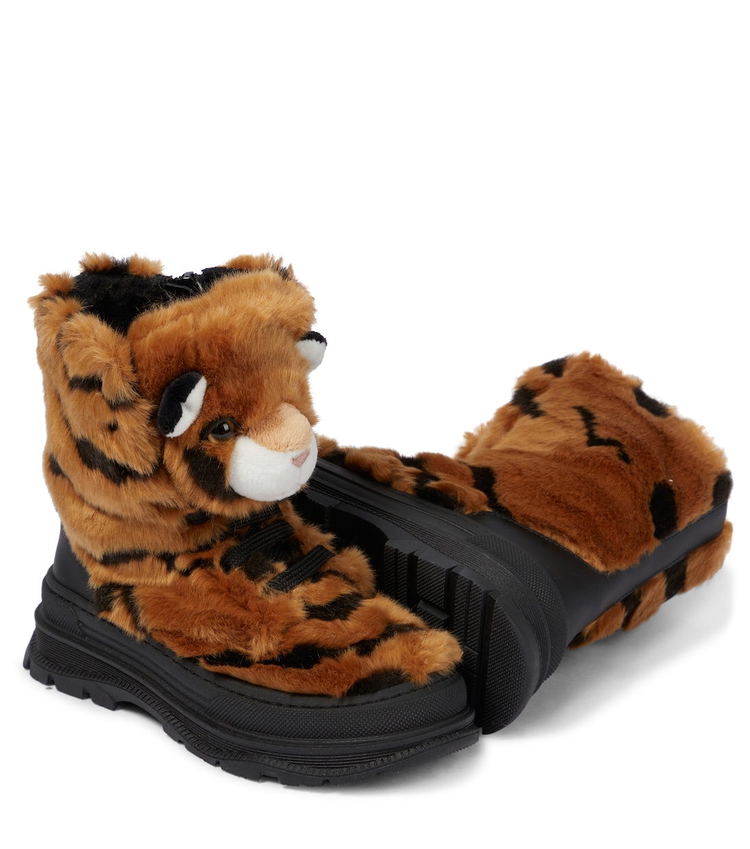Leopard-print faux fur boots | Dolce&Gabbana Kids