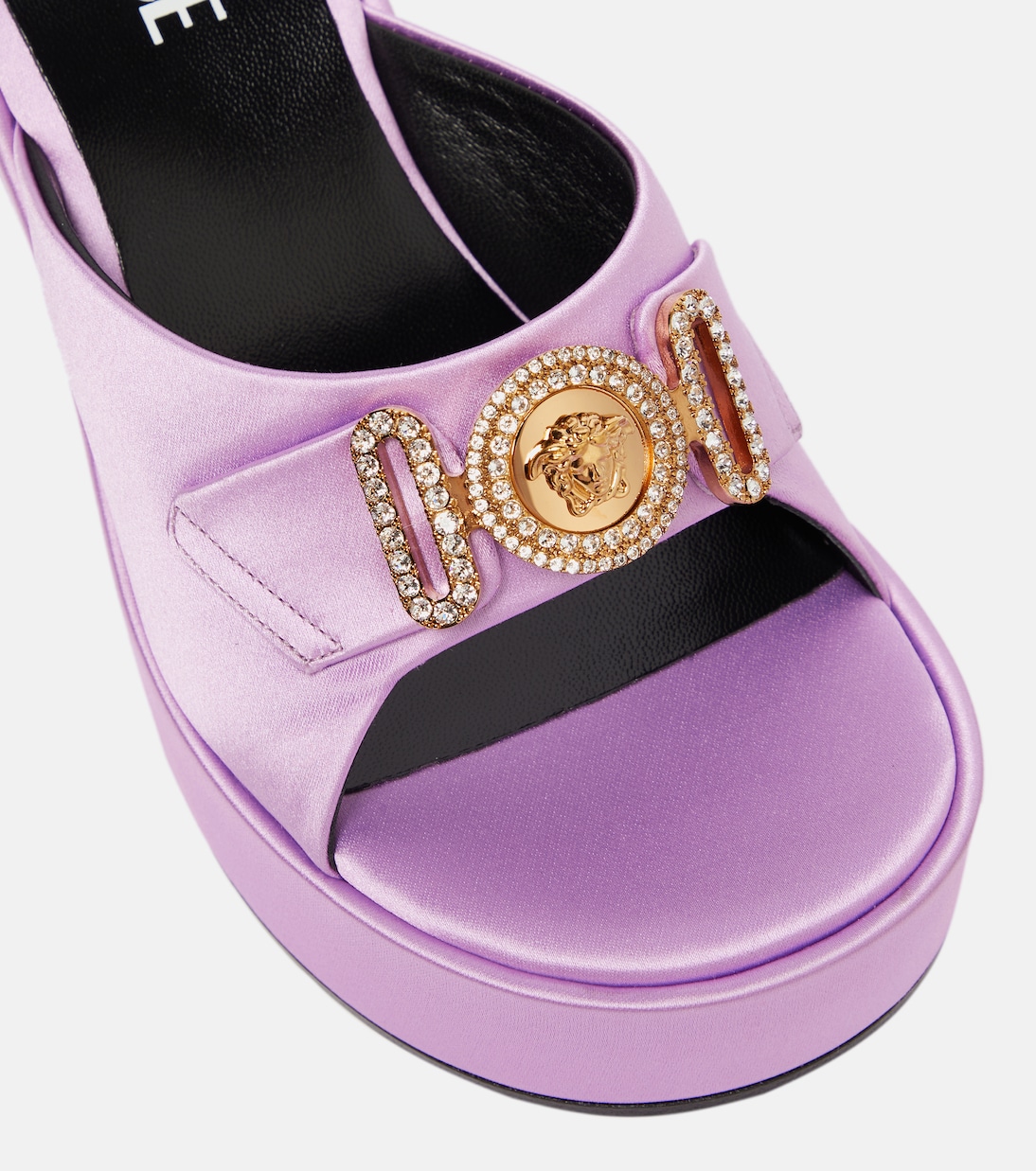 Medusa Biggie satin mules | Versace