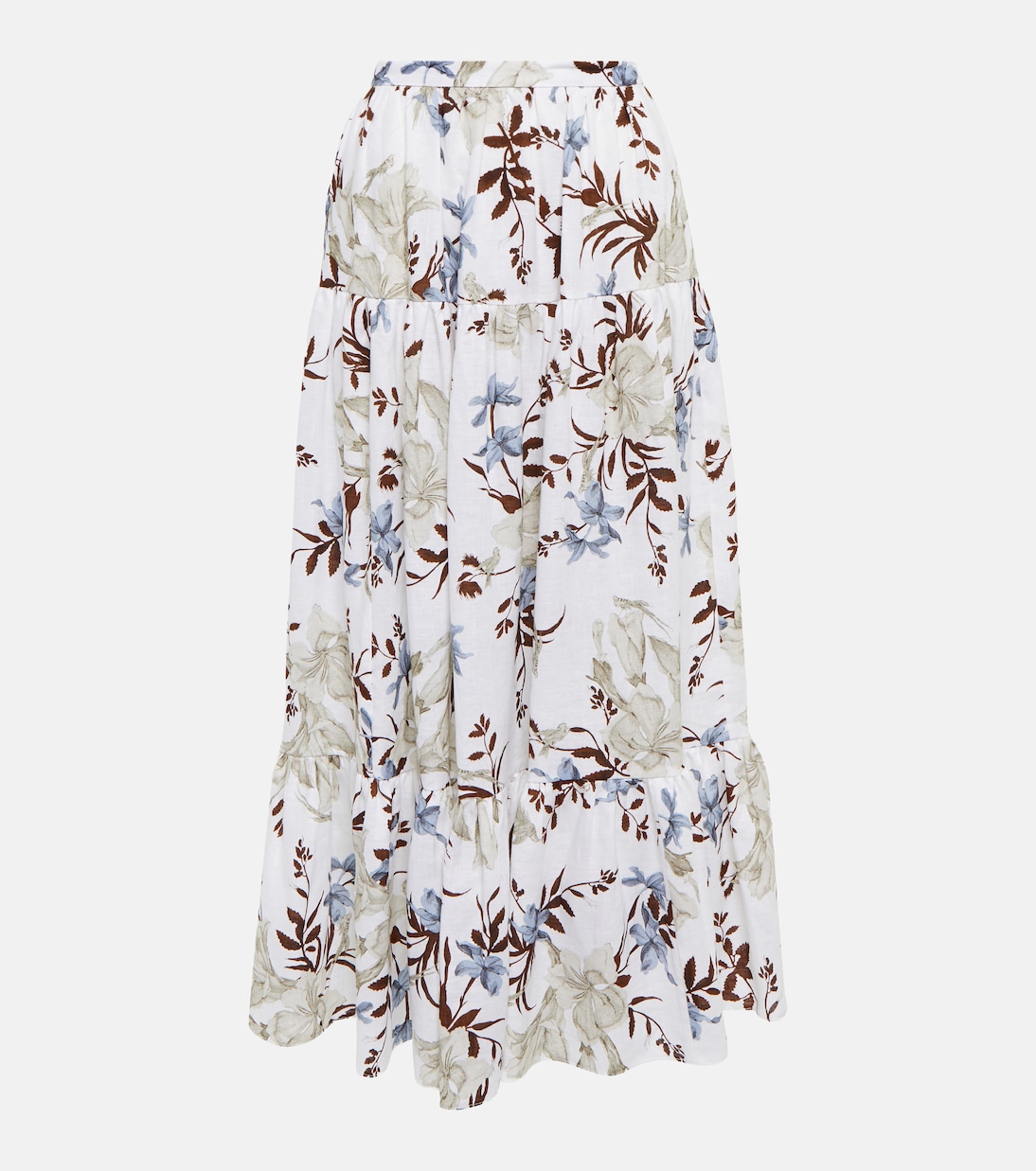 Falda midi Olympia de lino estampada | Erdem