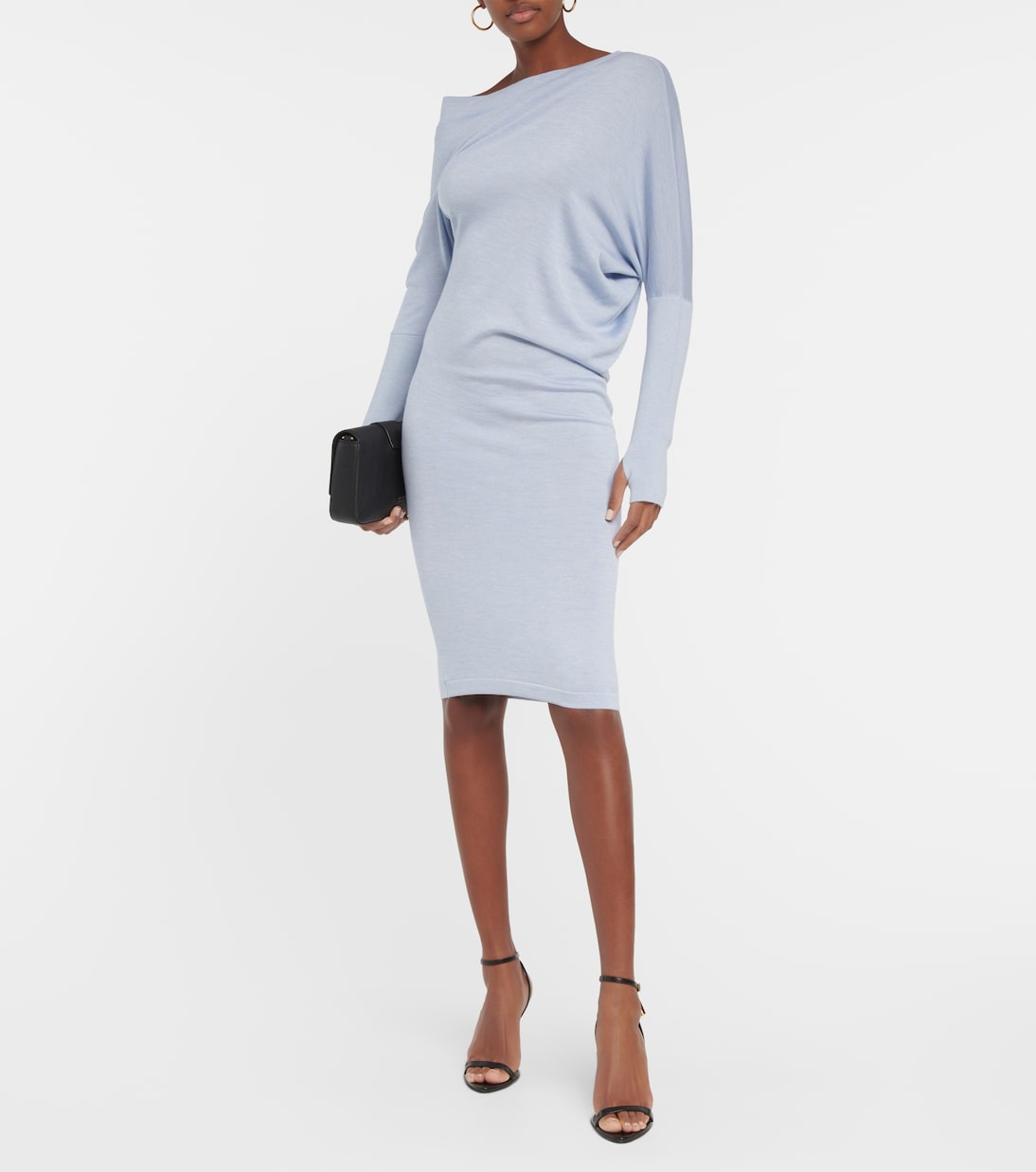 One-shoulder cashmere and silk midi dress | Tom Ford