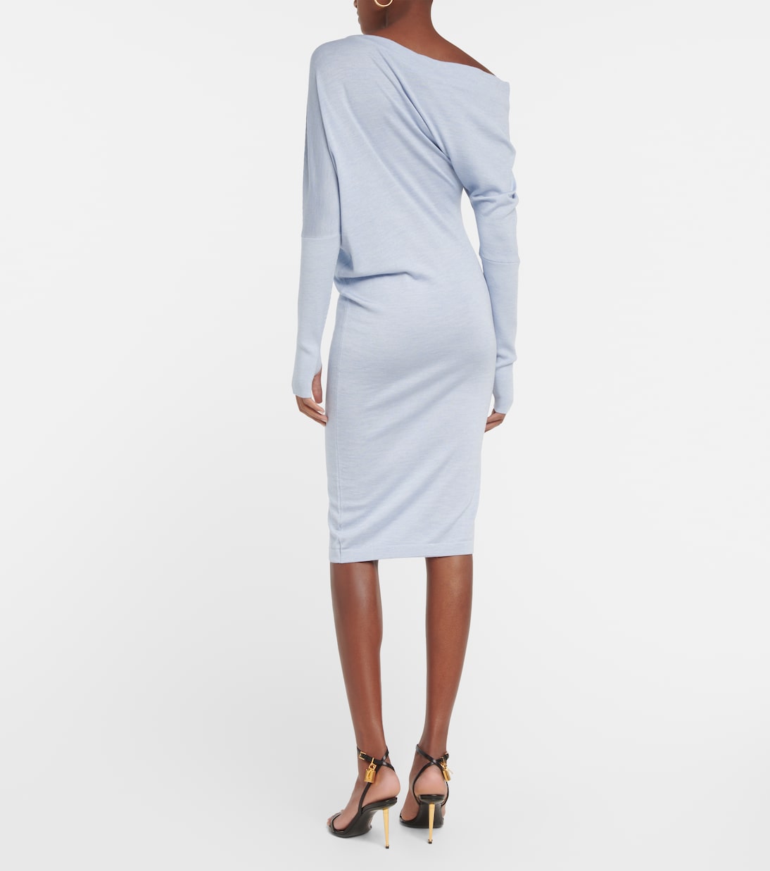 One-shoulder cashmere and silk midi dress | Tom Ford
