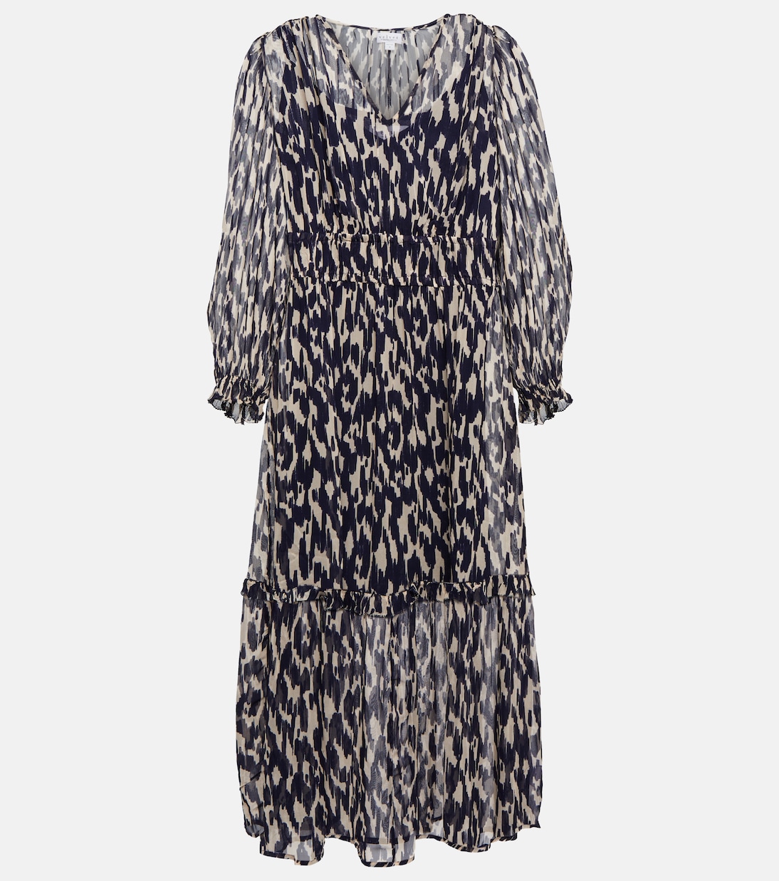 Kendra printed georgette midi dress | Velvet