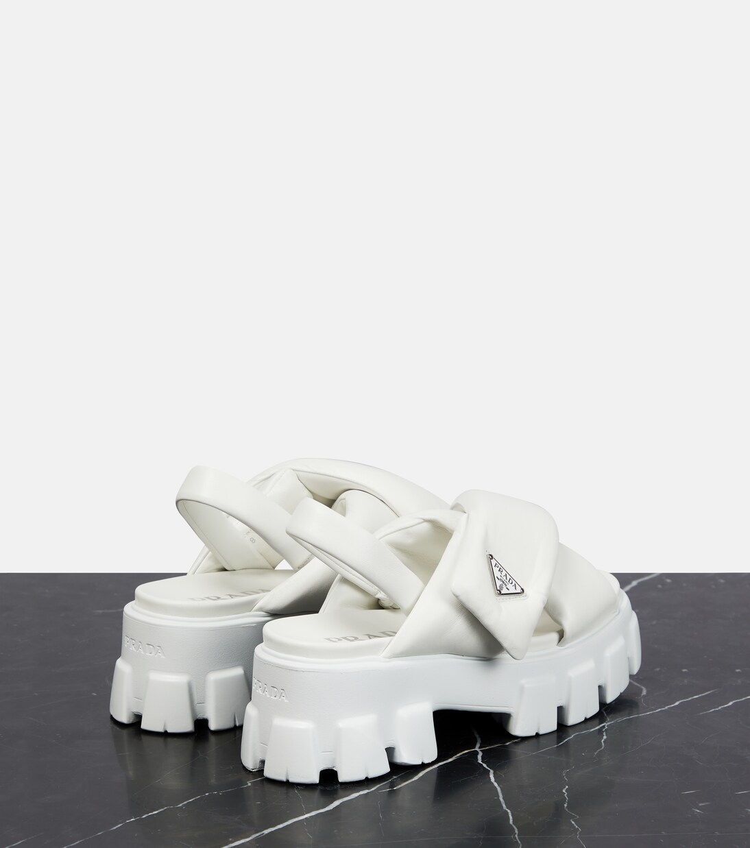 Sandali con plateau Monolith in pelle | Prada
