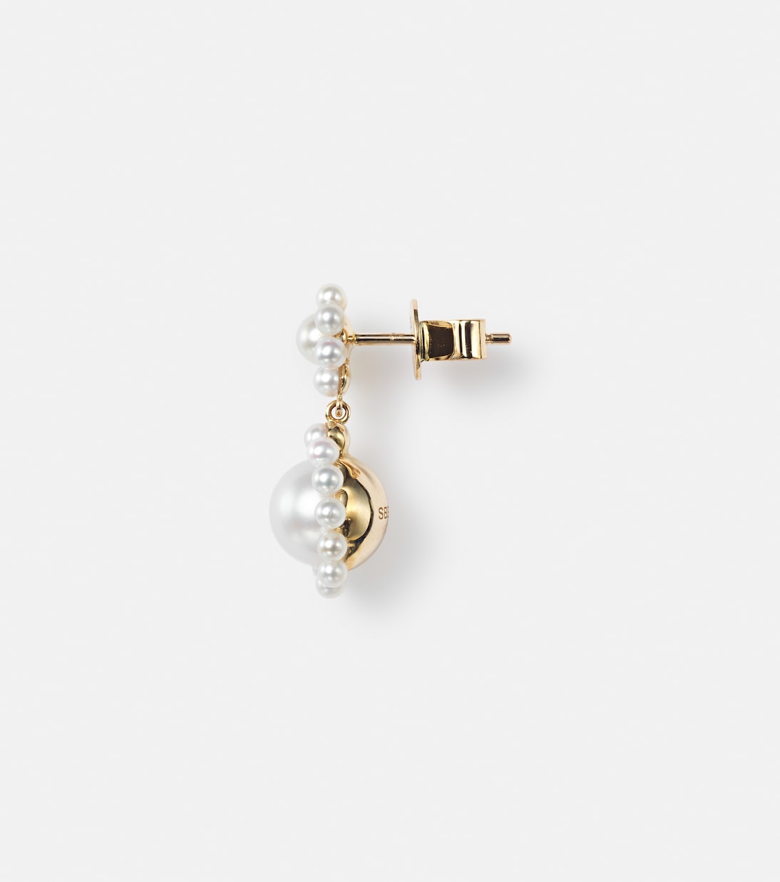 Orecchino singolo in oro giallo 14kt con perle di SOPHIE BILLE BRAHE - Collezione Jeanne, chic e giovane