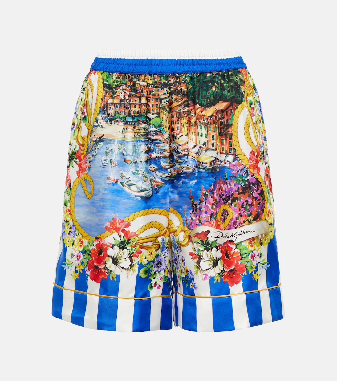 Portofino high rise printed silk shorts in multicoloured Dolce Gabbana Mytheresa