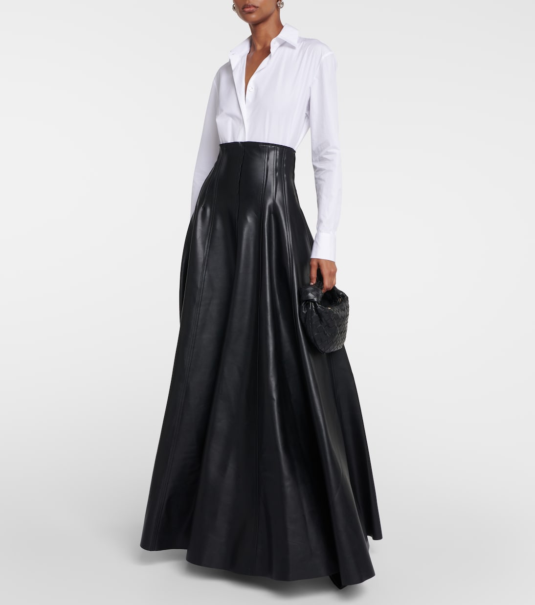 Jupe longue Grace en cuir synthétique | Norma Kamali