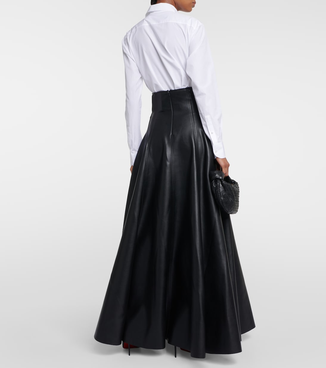 Jupe longue Grace en cuir synthétique | Norma Kamali