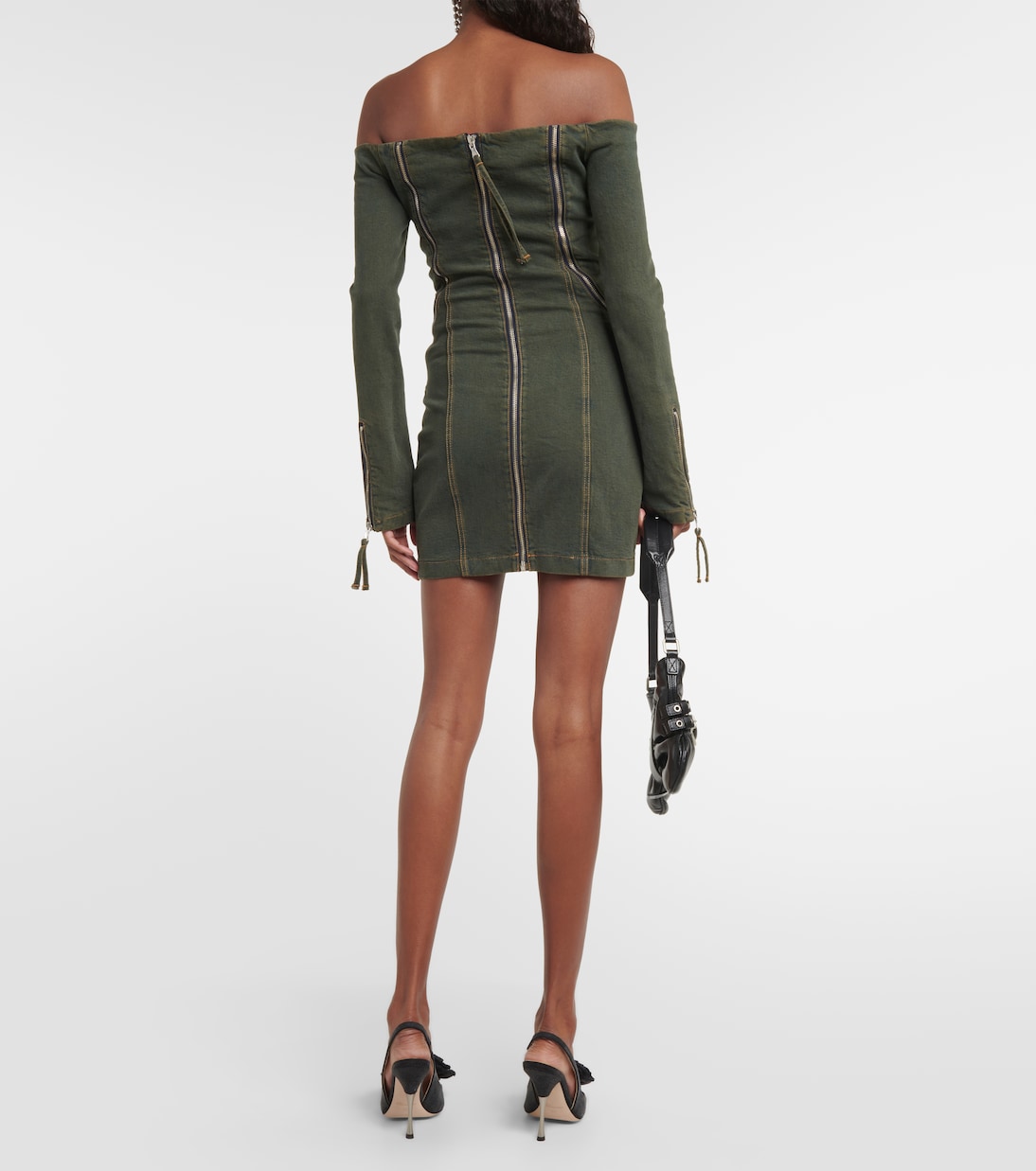 Miniabito di jeans con scollo bardot | Blumarine