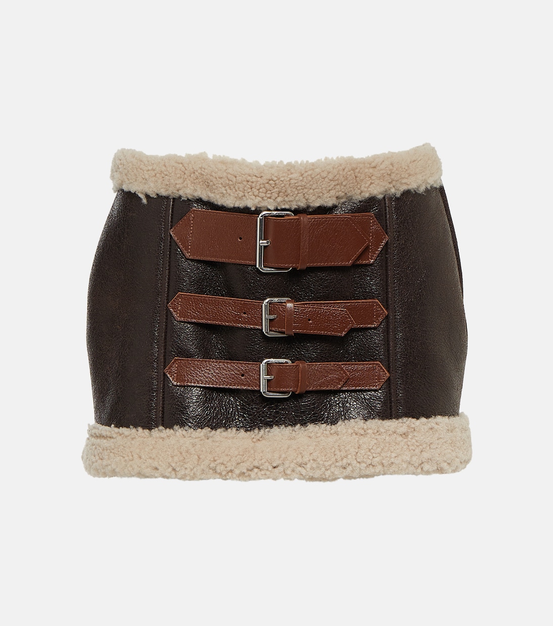 Minifalda de piel con borrego | Blumarine
