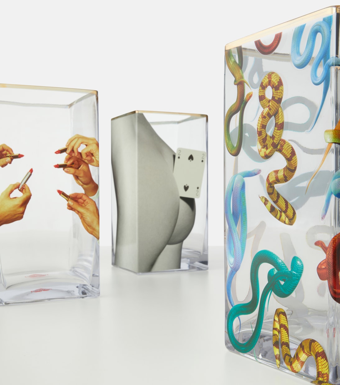 x Toiletpaper Snakes Small glass vase | Seletti