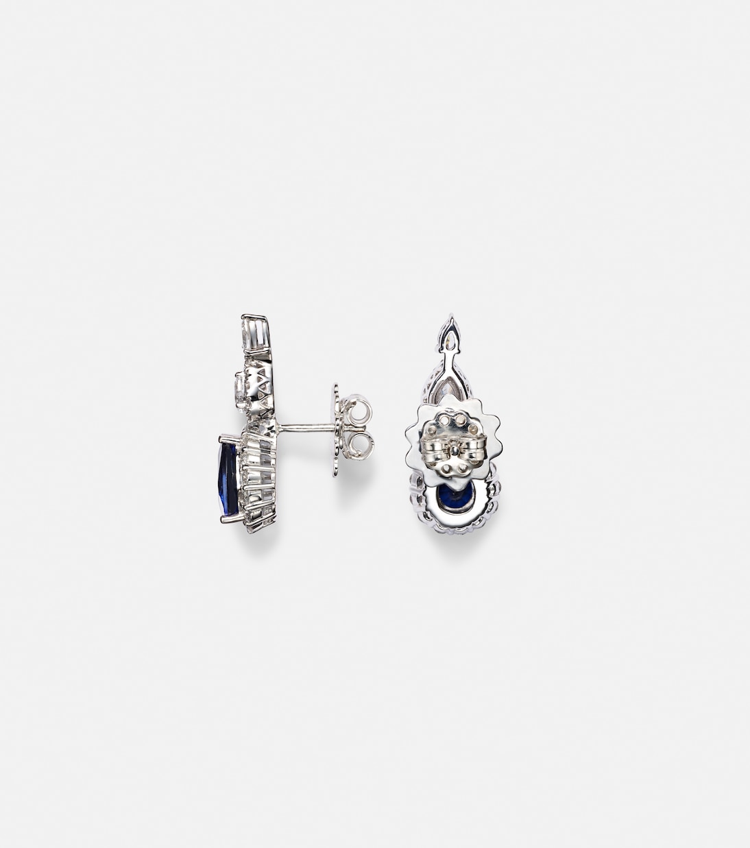 Orecchini Reign Supreme in oro bianco 18kt con diamanti e zaffiri | Yeprem