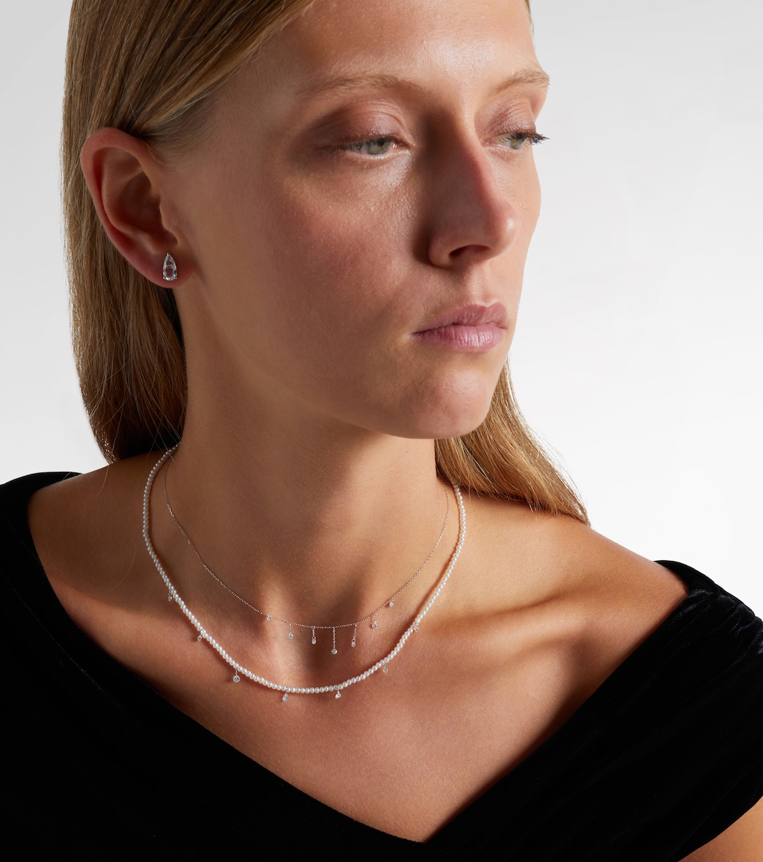 Collana in oro bianco 18kt PERSÉE La Foule con diamanti, design moderno per giovani