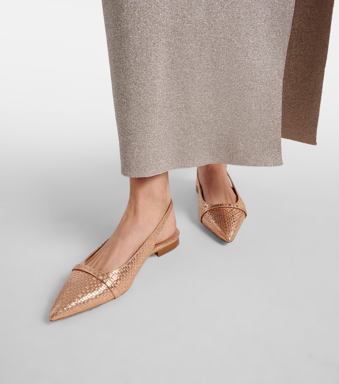Jama embossed leather slingback flats | Malone Souliers