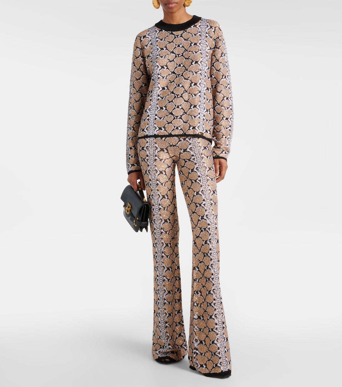 Snake-print flared pants | Balmain