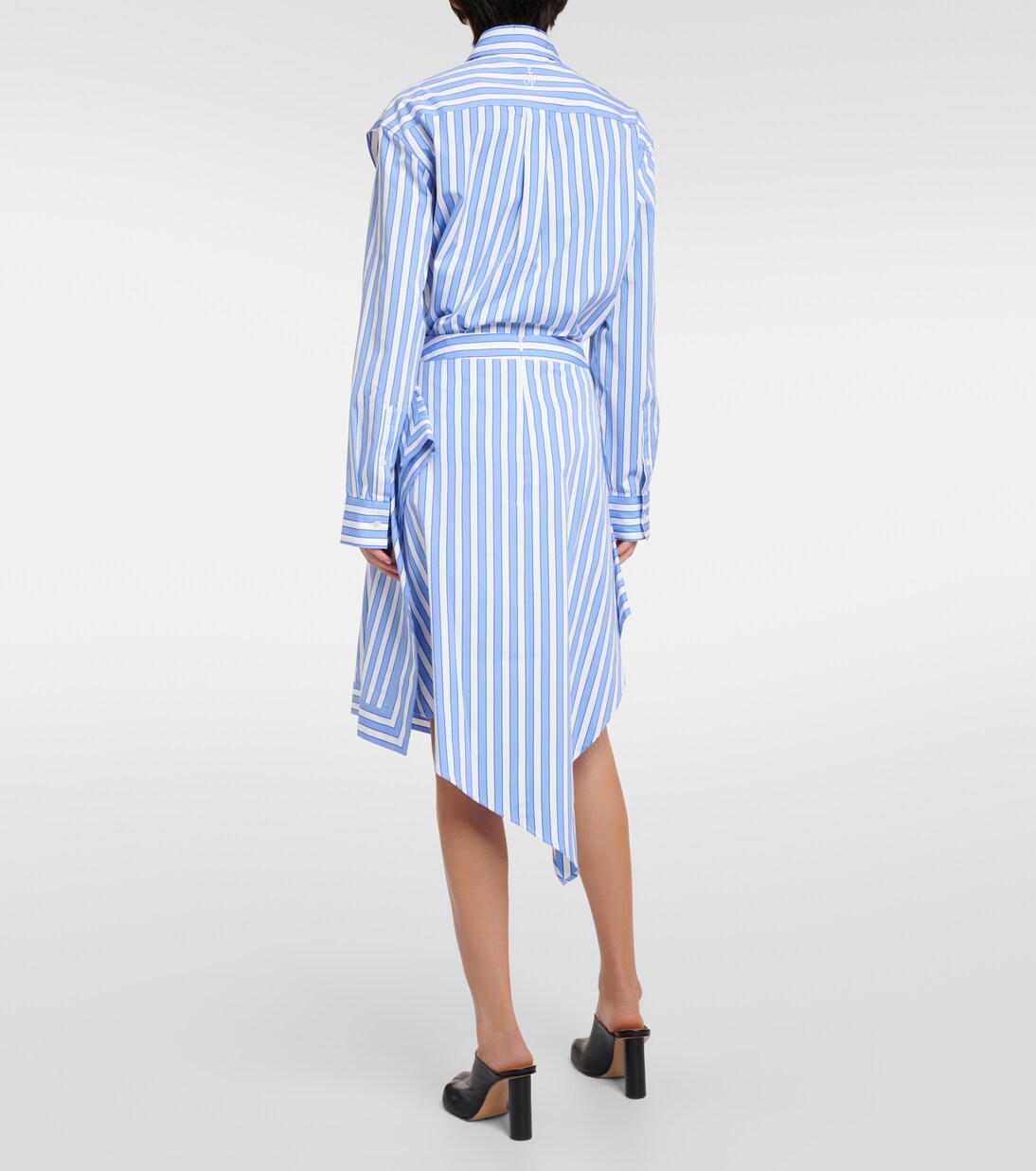 Gonna asimmetrica in cotone a righe | JW Anderson