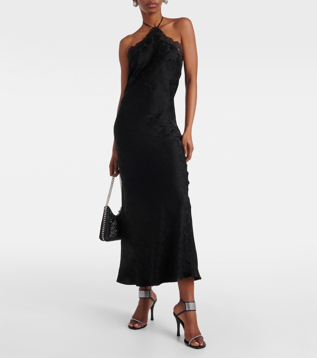 Robe midi en dentelle à fleurs | Stella McCartney