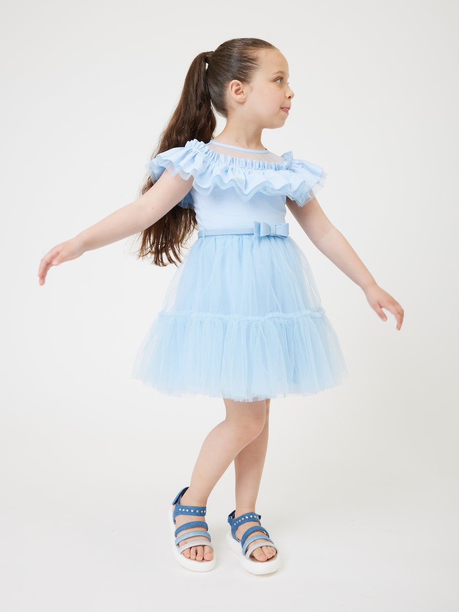Kleid mit Tüll | Monnalisa
