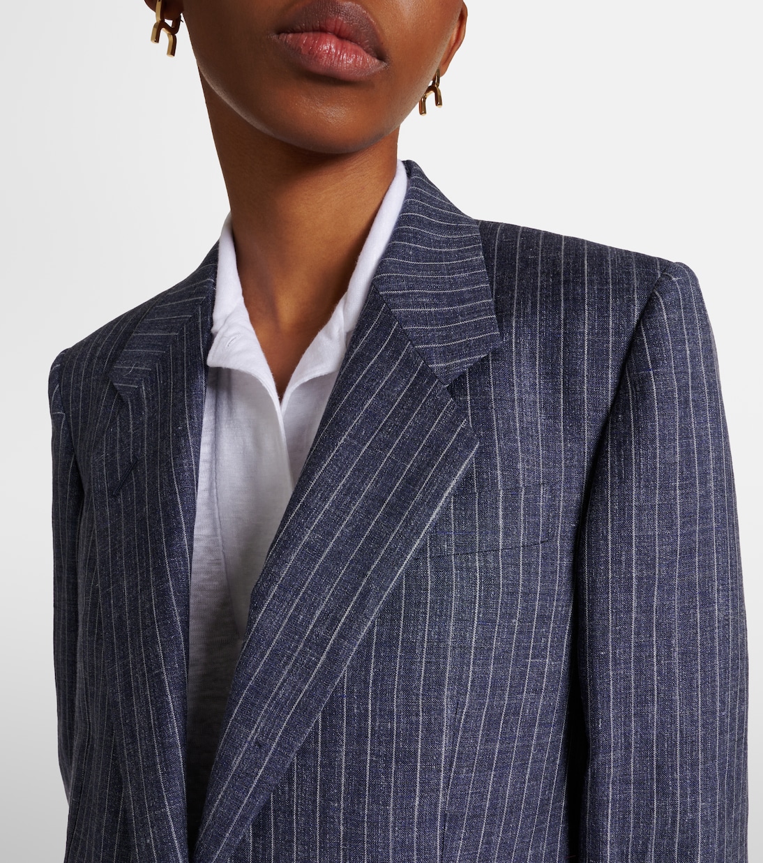 Chaqueta juvenil de Lino, Lana y Seda con diseño de rayas finas de Loro Piana