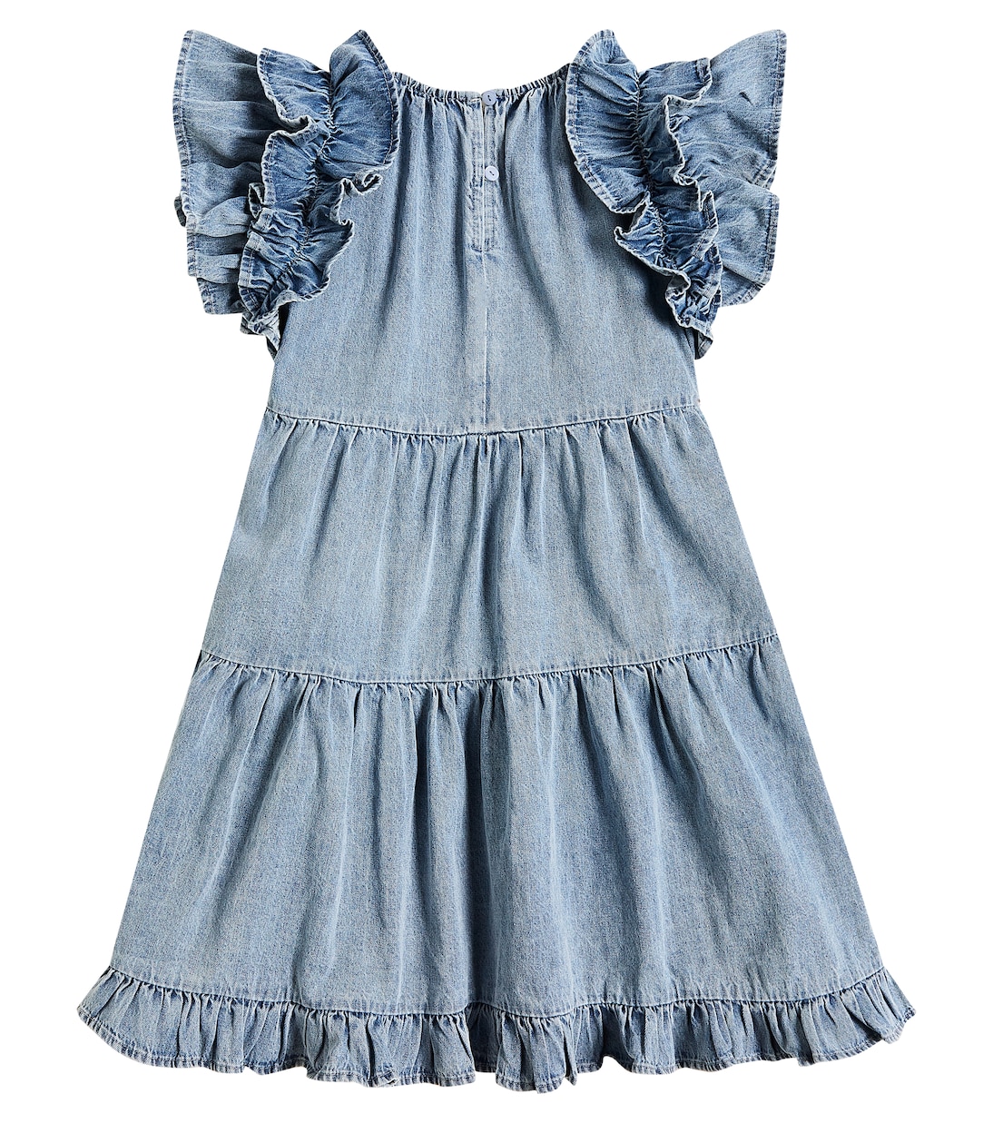Ruffled cotton chambray dress | Petite Amalie  