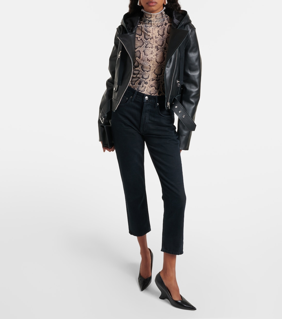 Jeans slim Riley Crop a vita alta | Agolde