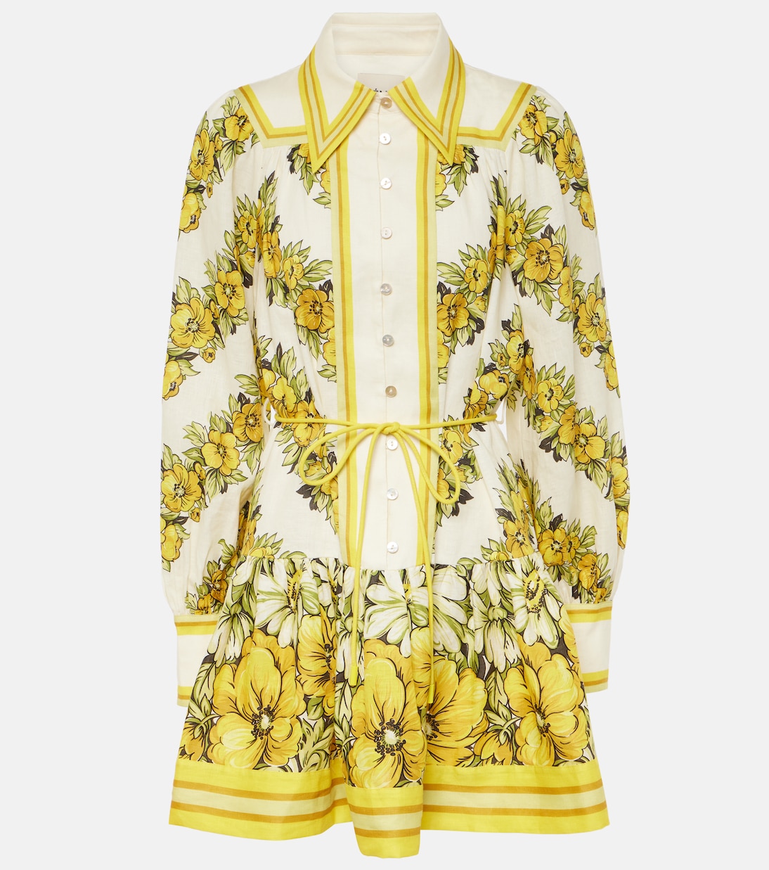 Gisela floral linen shirt dress | Alémais