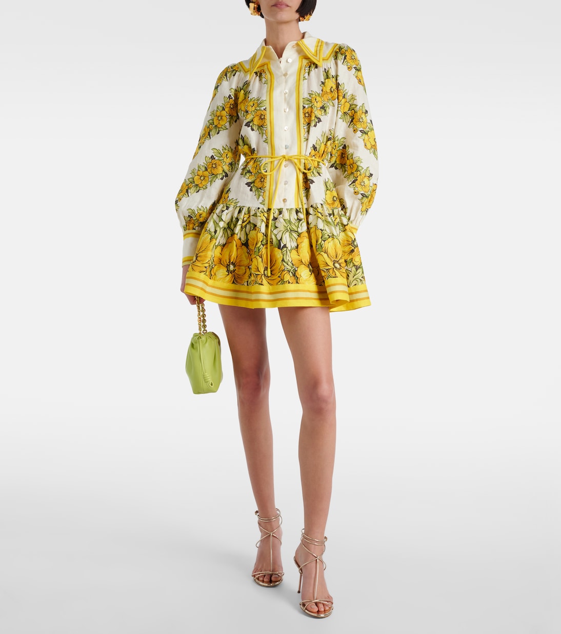 Gisela floral linen shirt dress | Alémais